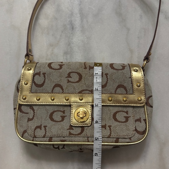 Guess Women's Vintage y2k Shoulder Bag Tan Gold - Picture 8 of 8